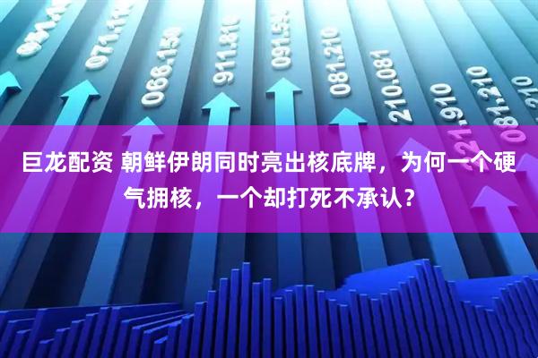 巨龙配资 朝鲜伊朗同时亮出核底牌，为何一个硬气拥核，一个却打死不承认？